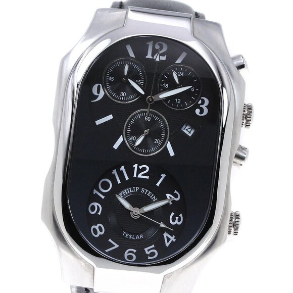 Philip Stein Tesla Dual time black Dial Quartz Men's Watch_ - Picture 1 of 6